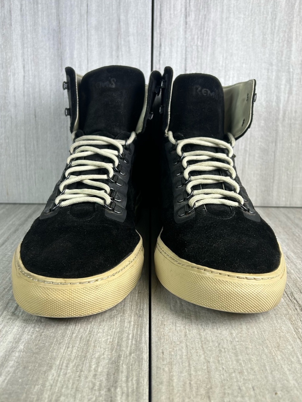 Rem’S Made In Italy Black Suede Leather Sneaker Casual Shoe Mens Size 12 Eur 46 - Picture 6 of 11